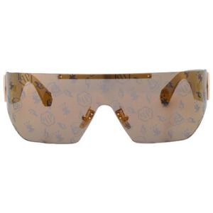 Gold Mirror Logo Shield Sunglasses SPP029M 300L