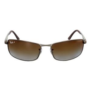 Polarized Brown Gradient Rectangular Sunglasses RB3498 029T5