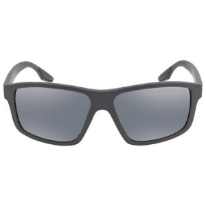 Polarized Dark Grey Mirror Silver Rectangular Sunglasses PS 02XS UFK07H