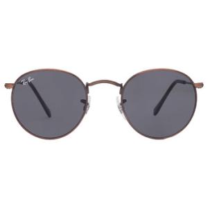 Round Metal Antiqued Blue Round Sunglasses RB3447 9230R5