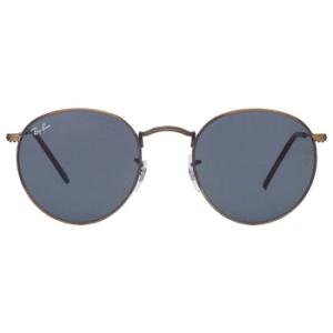 Round Metal Antiqued Blue Sunglasses RB3447 9230R5