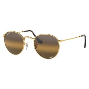 Round Metal Chromance SilverBrown Sunglasses RB3447 001G5