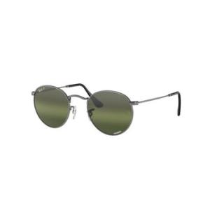 Round Metal Chromance SilverGreen Sunglasses RB3447 004G4
