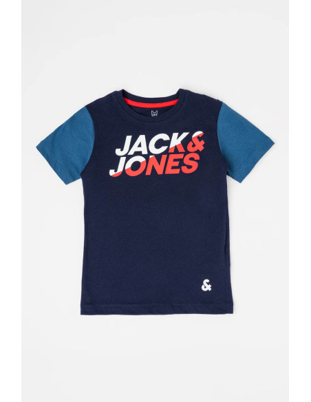 Jack & Jones - JJKOBBEROE BLOCK TEE SS CREW NECK JNR