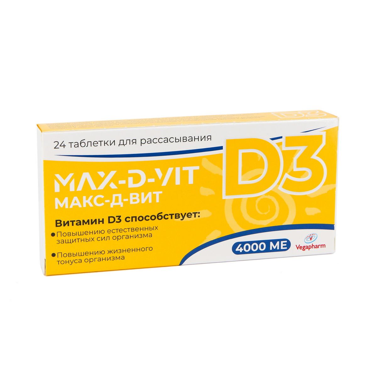 Max-D-Vit - მაქს-დ-ვიტი 24 საწუწნი ტაბლეტი