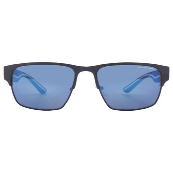 Blue Mirror Rectangular Sunglasses AX2046S 609955