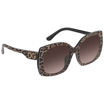 Brown Gradient Dark Brown Square Sunglasses DG4385F 316313