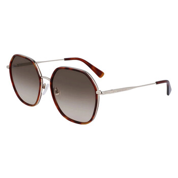 Brown Gradient Geometric Sunglasses LO163S 717