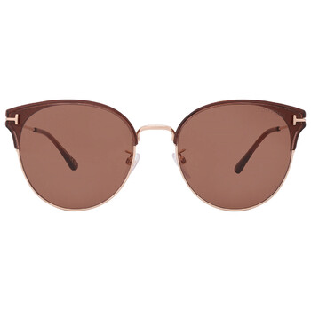 Brown Oval Sunglasses FT0898K 45E