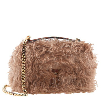 Camel Lola TB Mohair Chain Crossbody Bag