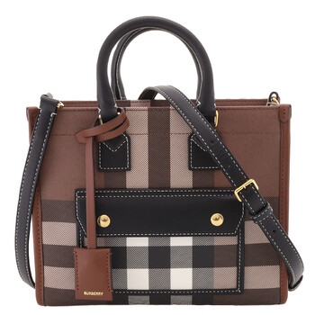 Dark Birch Brown Check Mini Freya Tote Bag