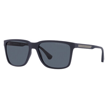 Dark Blue Rectangular Sunglasses EA4047 508880