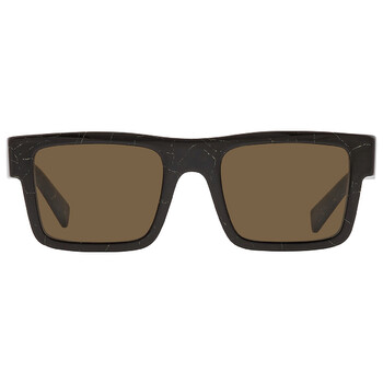 Dark Brown Rectangular Sunglasses PR 19WS 19D01T