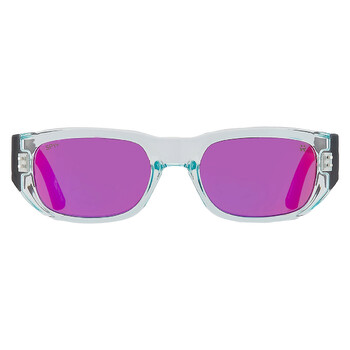 GENRE Happy Gray with Purple Spectra Mirror Rectangular Sunglasses