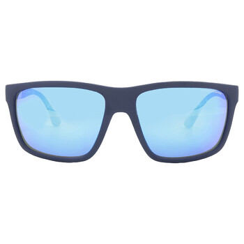 Green Mirrored Light Blue Square Sunglasses AX4121S 818125