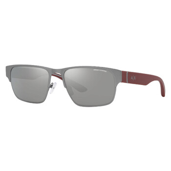 Grey Mirror Silver Rectangular Sunglasses AX2046S 6003Z3