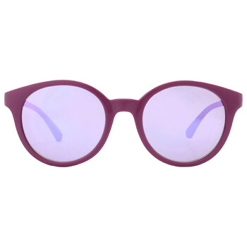 Grey Mirror Violet Round Sunglasses EA4185 51154V