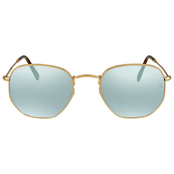 Hexagonal Flat Lenses Silver Flash Sunglasses RB3548N 00130