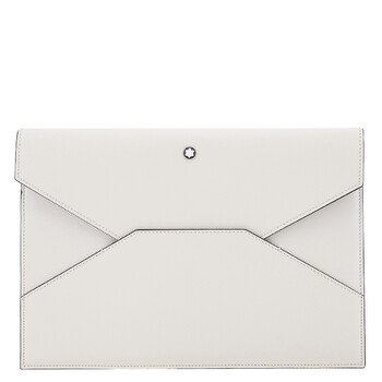 Ivory Leather Sartorial Envelope Pouch