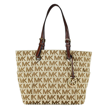 Jet Set Signature Logo Tote Handbag  MochaTan