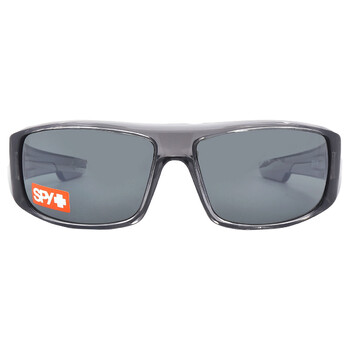 LOGAN Happy Grey Green with Silver Mirror Wrap Sunglasses