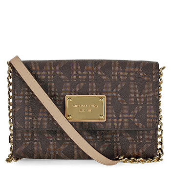 Large Jet Set Travel Crossbody w Pocket for Smartphone  Brown