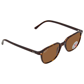 Leonard Polarized Brown Square Sunglasses RB2193 90257