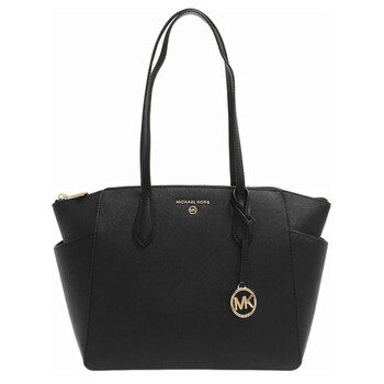 Marilyn Medium Saffiano Leather Tote Bag  Black