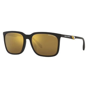 Mirrored Yellow Rectangular Sunglasses AX4117SU 807873