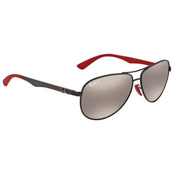 Scuderia Ferrari Silver Mirror Chromance Aviator Sunglasses RB8313M F002H2
