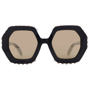 Smoke Mirror Gold Hexagonal Sunglasses SPP039V 700G