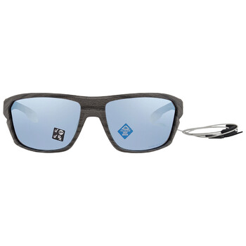Split Shot Woodgrain Blue Prizm Polarized Rectangular Sunglasses OO9416 941616