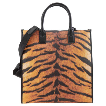 Tiger Print Denny Slim Vertical Tote Bag