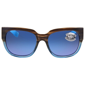 WATERWOMAN Blue Mirror Polarized Glass Sunglasses WTW 251 OBMGLP