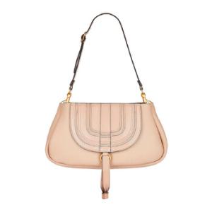 Beige Marcie Leather Shoulder Bag