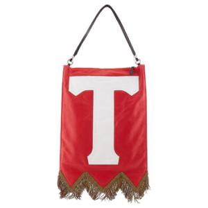 Bright Red Letter Motif Flag Bag