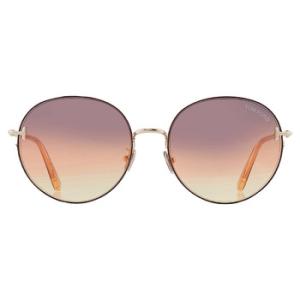 Brown Gold Gradient Round Sunglasses FT0966K 48F