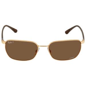 Chromance Polarized Brown Rectangular Sunglasses RB3684CH 001AN