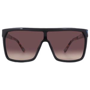 FLYNN Happy Dark Brown Fade Shield Sunglasses