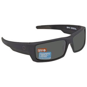 GENERAL Happy Grey Green Polarized Wrap Sunglasses