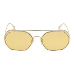 Gold Mirror Geometric Sunglasses FE40039U 10L