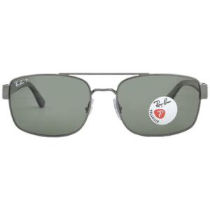 Green Polarized Rectangular Sunglasses RB3687 00458