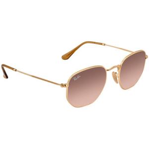 Hexagonal Flat Lenses Brown Gradient Aviator Sunglasses RB3548N