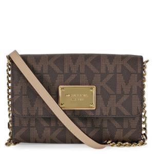 Large Jet Set Travel Crossbody w Pocket for Smartphone  Brown