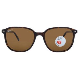 Leonard Polarized Brown Square Sunglasses RB2193 90257
