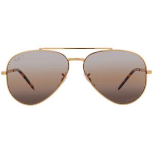 New Aviator Polarized Silver Brown Chromance Sunglasses RB3625 9196G5