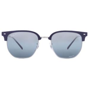 New Clubmaster Polarized Blue Mirrored Irregular Sunglasses RB4416 6656G6