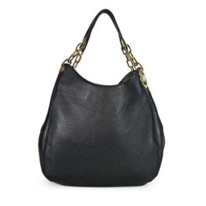 Open Box  Michael Kors Fulton Black Leather Large Shoulder Tote