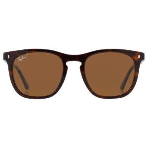 Polarized Brown Square Sunglasses RB2210 90257