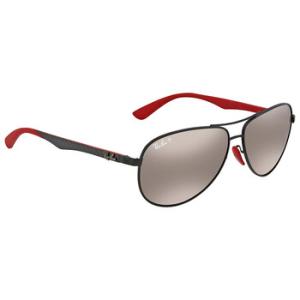 Scuderia Ferrari Silver Mirror Chromance Aviator Sunglasses RB8313M F002H2